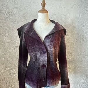 Vintage Y2K Purple Wool Blend Button Up Cardigan Sweater